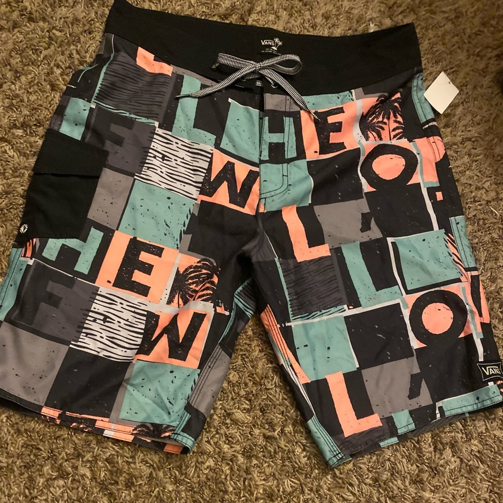 NWT VANS checker blast swim trunks/board shorts sz32 Reg.